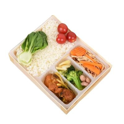 China Eco-Friendly Disposable Wood Bento Box Picnic Food Box Take Out Food Box for sale