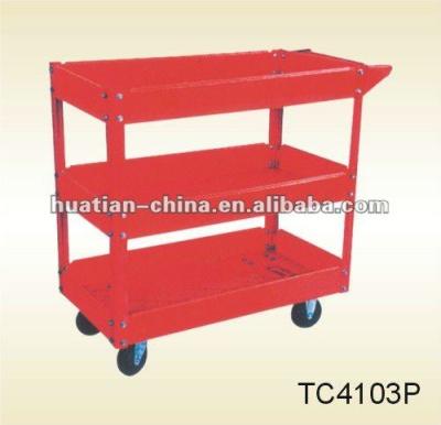 China utility cart with three layers and high quality, TC4103P utility cleaning cart 100kg for sale