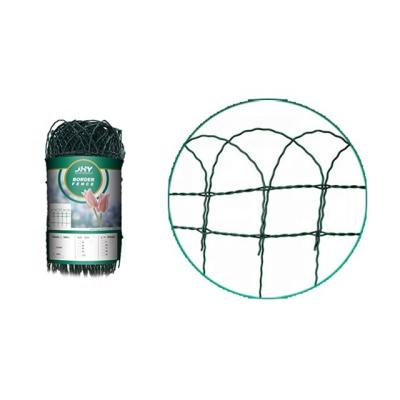 China Easily Assembled Woven Garden Border Fence, Historic Montford Style Double Loop Wire Mesh, Top Steel Green Garden Border Fence for sale