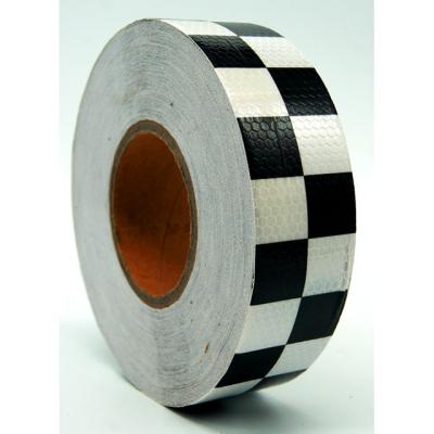 China For Car Traffic Road Safety White Black Checkered Night Reflective Tape For Car Glow In The Dark for sale