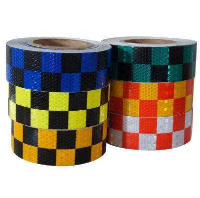 China Untearable PVC Honeycomb Reflective Evidence Tape With Checkerboard Pattern As Retroreflective Markings for sale