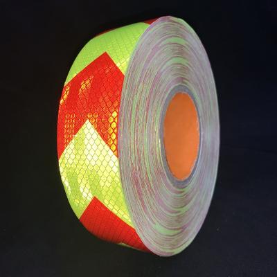 China Untearable Red & Yellow Diamond / EG P / HIP Micro Prismatic Arrows Reflective Spool Cart , Dot Reflective Tape for sale