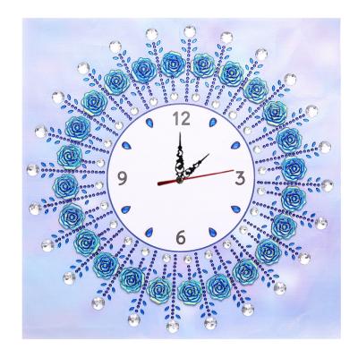 China Special Shaped Rhinestone Decor Diamond Painting Clock 5D DIY Diamond Embroidery Art Kits Home Traditional Chinese Decoration for sale