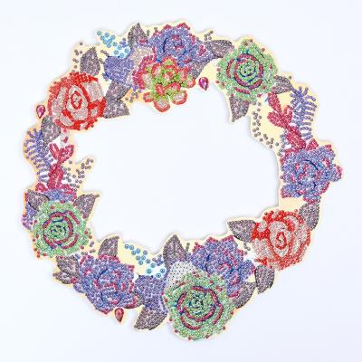 China Chinese Traditional Diamond Painting Wreath For Special Shaped Drill DIY Diamond Painting Christmas Wreath Diamond Door Wall Home Decoration for sale