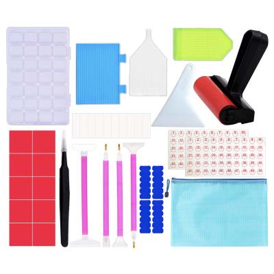 China 38 Pieces Environmental Friendly 5D Diamond Painting Accessories and Tool Kit Diamond Art Kit with Diamond Drill Pen, for sale