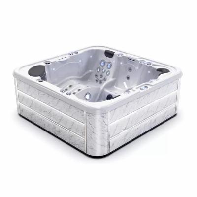 China China Spa Design Free Custom Outdoor Hydromassage LED Waterfall Whirlpool Outside Massage Hot Tub for sale