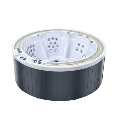 China Party Free Durable Round Fashionable ralex Family Spa Tubs Design Hot Tub 5 Seats Hot Tub 5 Seats Soaking Bathtub With LED for sale