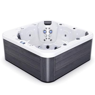 China Modern free standing outdoor jakuzzi bathtub acrylic modern idromassagg spa hot tub with panel pillow for sale