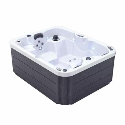 China Free CE ROHS Approved Outdoor Baths Whirlpools 3 People Spa Tub Jakuzzi Whirlpool With LED Corner Light for sale