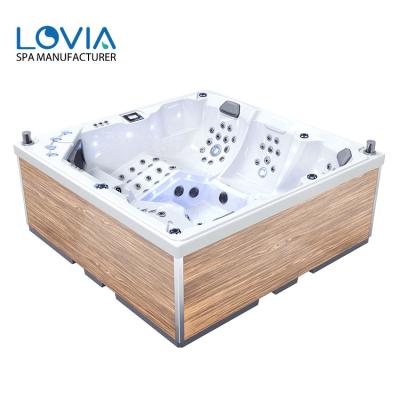 China Free Various Styles Optional Home Use Bath Spa Relaxed Hot Tub 5 People Balcony Spa Tub With Speakers for sale