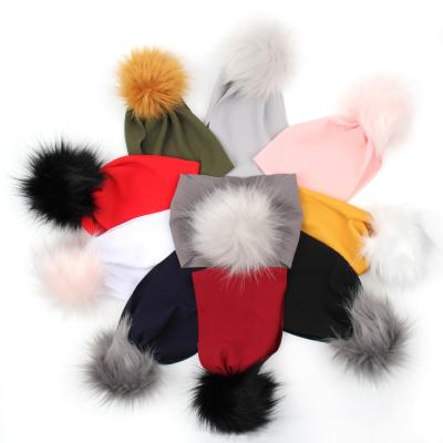 China DIY Hair Accessories 2020 Winter New Arrival Headdress Faux Rabbit Fur Baby Ball Cloth Head Wrap Handwork Headband Hair Accessories for sale