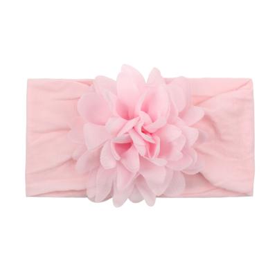 China Hot-selling Headband 2021 Style European and American Fashionable Baby Chiffon Flower Nylon Hair Accessories For Toddler Girl Headwear Headbands for sale