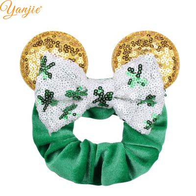 China 2021 European and American Style Classic Ear Girl's Mouse Velvet Hair Scrunchies Fashion Festival Winter Women Hair Band Hair Accessories Handmade Headwear for sale