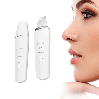 China Portable Deep Cleansing Remover EMS Sonic Skin Care Battery Blackhead Scrubber Ion Face Cleaning Beauty Equipment for sale