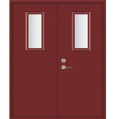 China Modern Manufactured Steel Fireproof Door Hotel Fire Steel Resisting Door With Glass for sale