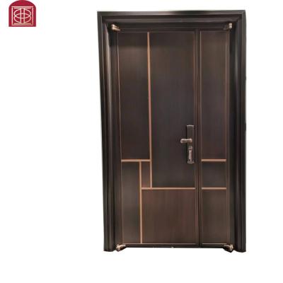 China Modern Red bronze Korean 304 stainless steel door anti-theft door color stainless steel engineering door manufacturers for sale