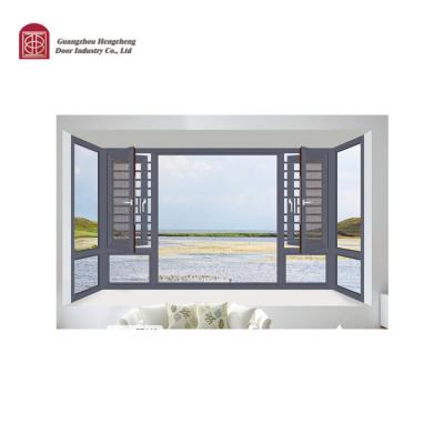 China Fixed Broken bridge aluminum doors and Windows package balcony floor Windows double glass sound insulation flat open aluminum window for sale