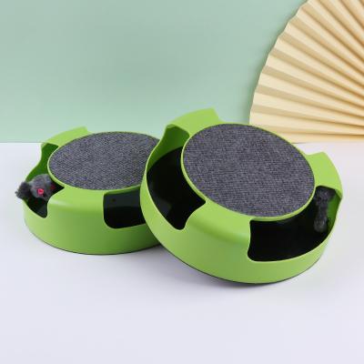 China New 2022 Viable Wholesale Funny Interactive Felt Cat Scratcher Toy With Mouse for sale