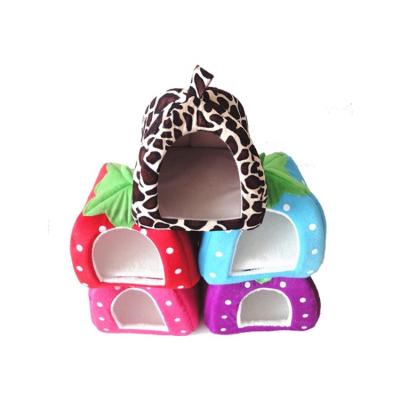 China Folding Strawberry Wholesale Breathable Cat Pet House Warm Indoor Soft for sale