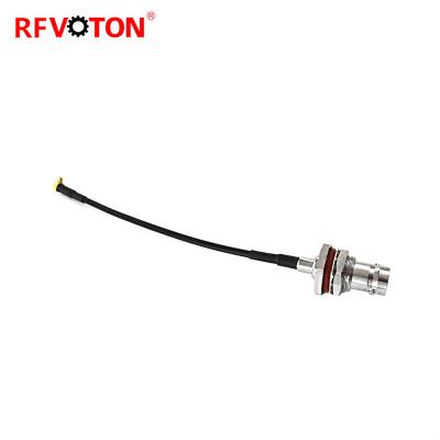 China RF Coaxial RF MMCX Set BNC Female Through Wall To Male Bend With RG174 RG316 Cable for sale