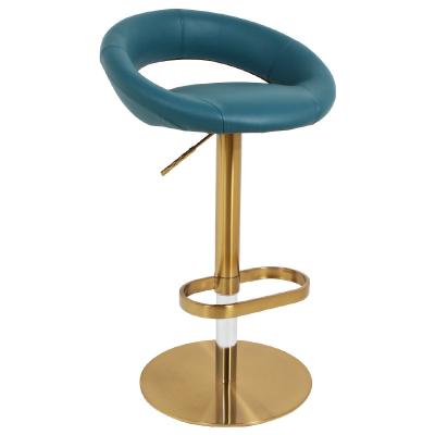 China Modern Leather PU Bar Stool Adjustable Swivel Stool Bar Chair Metal Bar Stool Chair for sale