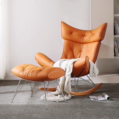 China Other Nordic Simple Leather Lounge Chair Lounge Chair Sofa Italian Minimalist Designer Balcony Rotating Light Luxury Tiger Chair for sale