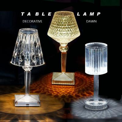 China 2022 Modern Acrylic Crystal Touch Sensor Romantic Night Lamp LED Table Lamp For Restaurant Decoration Home Bedside Lamp for sale