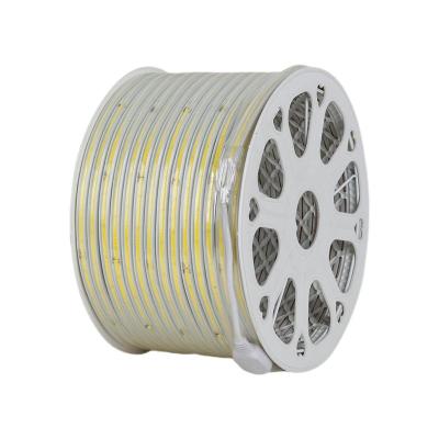 China PCB 12mm 110v 220v High Voltage Garden PVC No Dot Flexible Cob Led Strip Light for sale