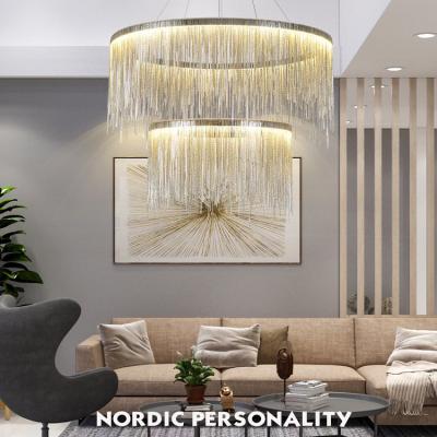 China Art Creative Personality Nordic France Modern Romantic Metal Chain Chandelier For Chandelier LED Minimalist Chandelier for sale