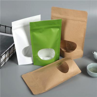 China Recycled Materials Custom Food Coffee Stand Up Heat Seal Kraft Paper Zipper Laminated Small Bag for sale