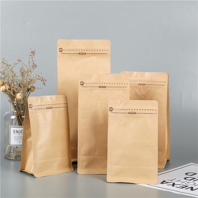 China Recyclable Zipper Valve Aluminum Foil Flat Bottom 500g Coffee Sachet Packaging For Ground Coffee for sale