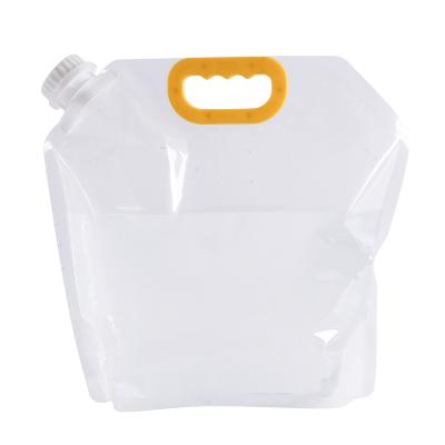 China Recyclable Custom Printing Drink Handle 10L 5L 3L Liquid Juice Mineral Water Plastic Pouch With Spout for sale