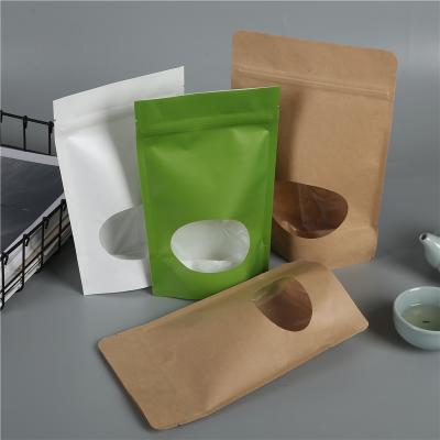 China Recycled Materials Wholesale Food Zipper Tea Factory Heat Seal Coffee Printed Custom Kraft Paper Bags for sale