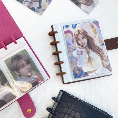 China RINGNOTE PU plastisc discs bound 3/5 inch PU leather custom printing photo album for Fujifilm Mini LiPlay Star card for sale