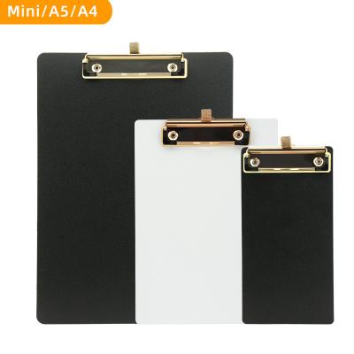 China PP RINGNOTE A4 Clipboard WITH Pen Holder Gold Metal Clip PP Foam Single Clipboard for sale