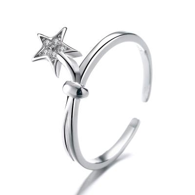 China FASHIONABLE S925 sterling silver star pentagon with star temperament zirconia full diamond popular ring for sale