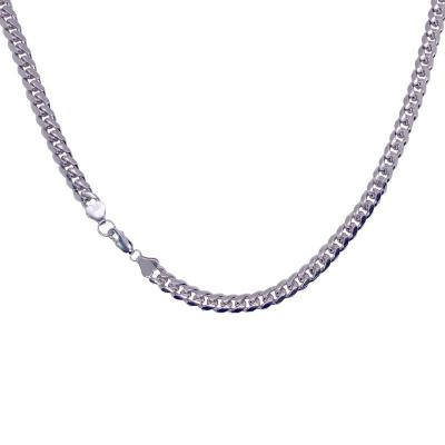 China Fashion Trend S925 Sterling Silver Cuban Chain Side Necklace For Boys for sale