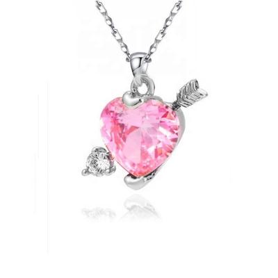 China TRENDY Vintage S925 Sterling Silver Arrow Through Heart Pendant Hot Fashion Heart Shaped Necklace for sale