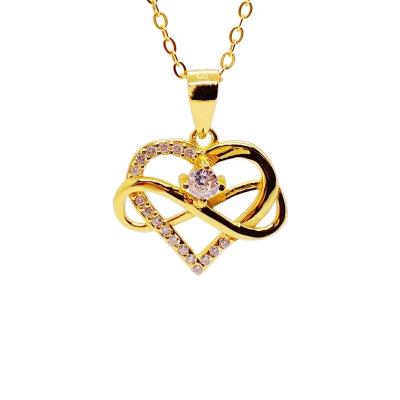 China New FASHIONABLE S925 silver heart of love with diamonds fashion personality girls heart pendant necklace for sale