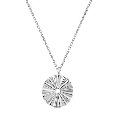 China FASHIONABLE S925 Sterling Silver Sunflower Cold Wind Irregular Round Necklace for sale