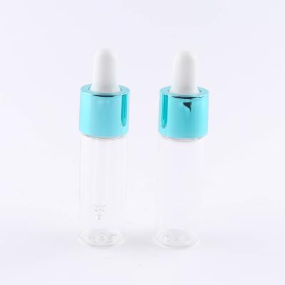 China PET 10ML Serum Dropper Bottle Serum Bottle Packing Bottle Electorn Toner Oil Cosmetic Eye Cosmetic Blue Serum Skin Care PET Essential Oil for sale