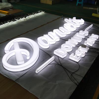 China Eco-Friendly Outdoor Signage Maker Letter Shop Led 3D Wall Logo Custom Hotel 3D Frontlit And Office Backlit Illuminated Indoor Sign for sale