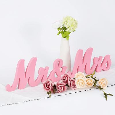 China Eco-Friendly Wood Wedding Sign Free Letters Mr. And Mrs. Signs Wedding Sweetheart Table DecorationsWooden Free Letters for sale