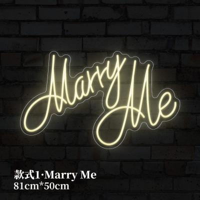 China Hotel Marry Me Neon Sign Lead Neon Sign Love Marriage Proposal Signage Wedding Shape Birthday Decoration Wall Customs for sale