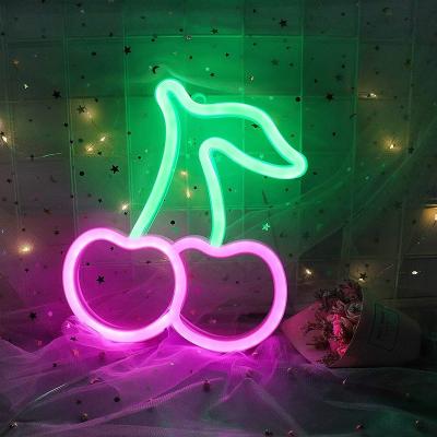 China Eco - Friendly Neon Signs Led Signs Neon Light Room Decor Pink Cherry for sale