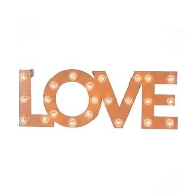 China Eco-friendly Wedding Words LED Characters Bulb Marquee Letter Lights Eco-Friendly Retro Old Large Rusted Bright Led Lights for sale