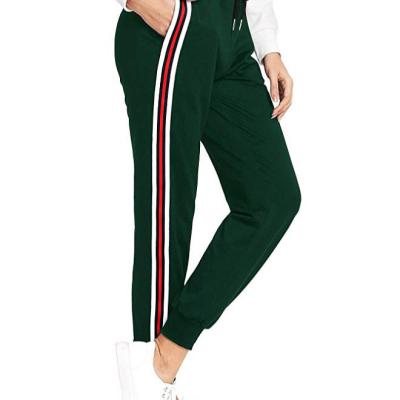 China QUICK DRY Drawstring Side Ladies Red And White Striped Pants Plus Size Womens Sport Ladies Joggers Pants Trousers for sale