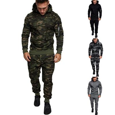 China Autumn New Camouflage Print Multi-Color Solid Color Men Breathable Gym Sport Wear Casual Suit for sale