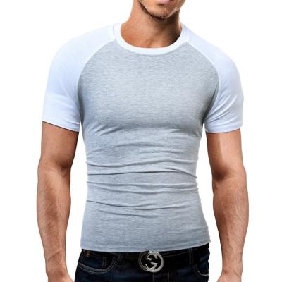 China Custom Logo Plain Cotton Quick Dry Anti-Wrinkle Men's Casual Short Sleeve T-shirt Color Matching T-shirt for sale