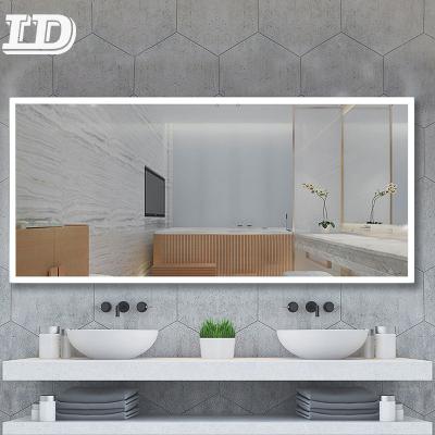 China Magnifying Aluminum View LED Backlit Illuminated With Touch Sensor Integral Bathroom Mirror for sale